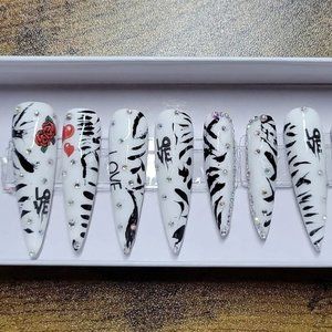 abstract art press on nails